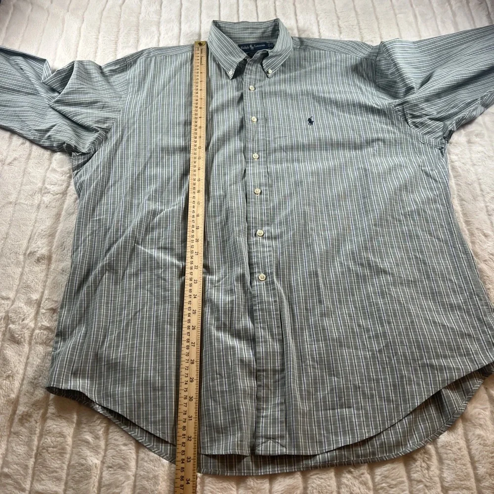 Polo Ralph Lauren Men's 17 34/35‎ Green Yarmouth Shirt Cotton Oxford Button Down
